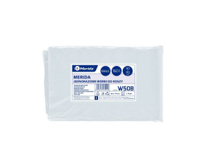 W50B Одноразовые мешки для мусора, 90 x 110 см, вместимость 160 л, 10 шт. в упаковке, БЕЛЫЕ, LDPE Merida