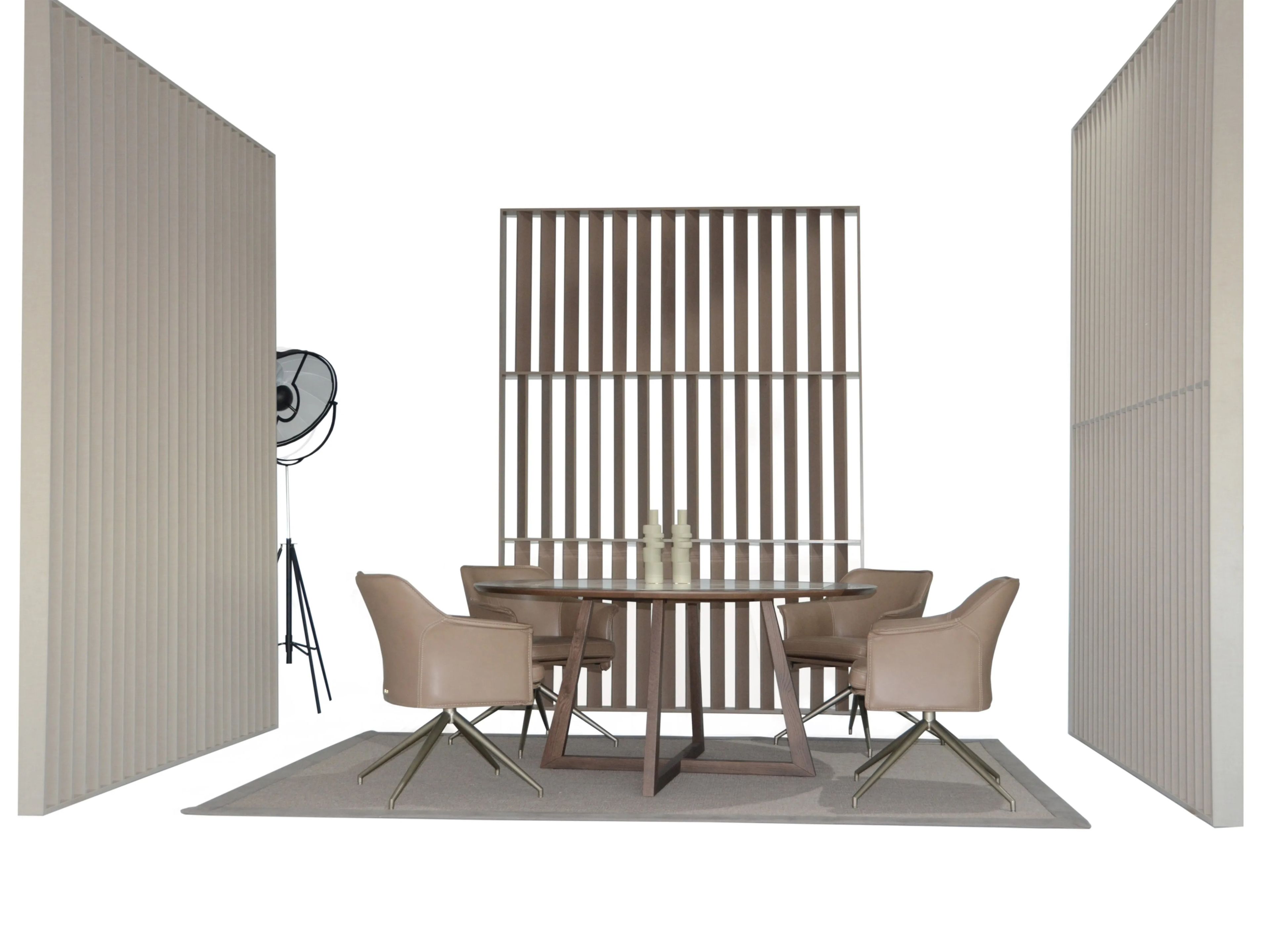 Круглый деревянный обеденный стол с мраморной столешницей ABLE CHARISSA R ARCH-00066026 - Вид №6