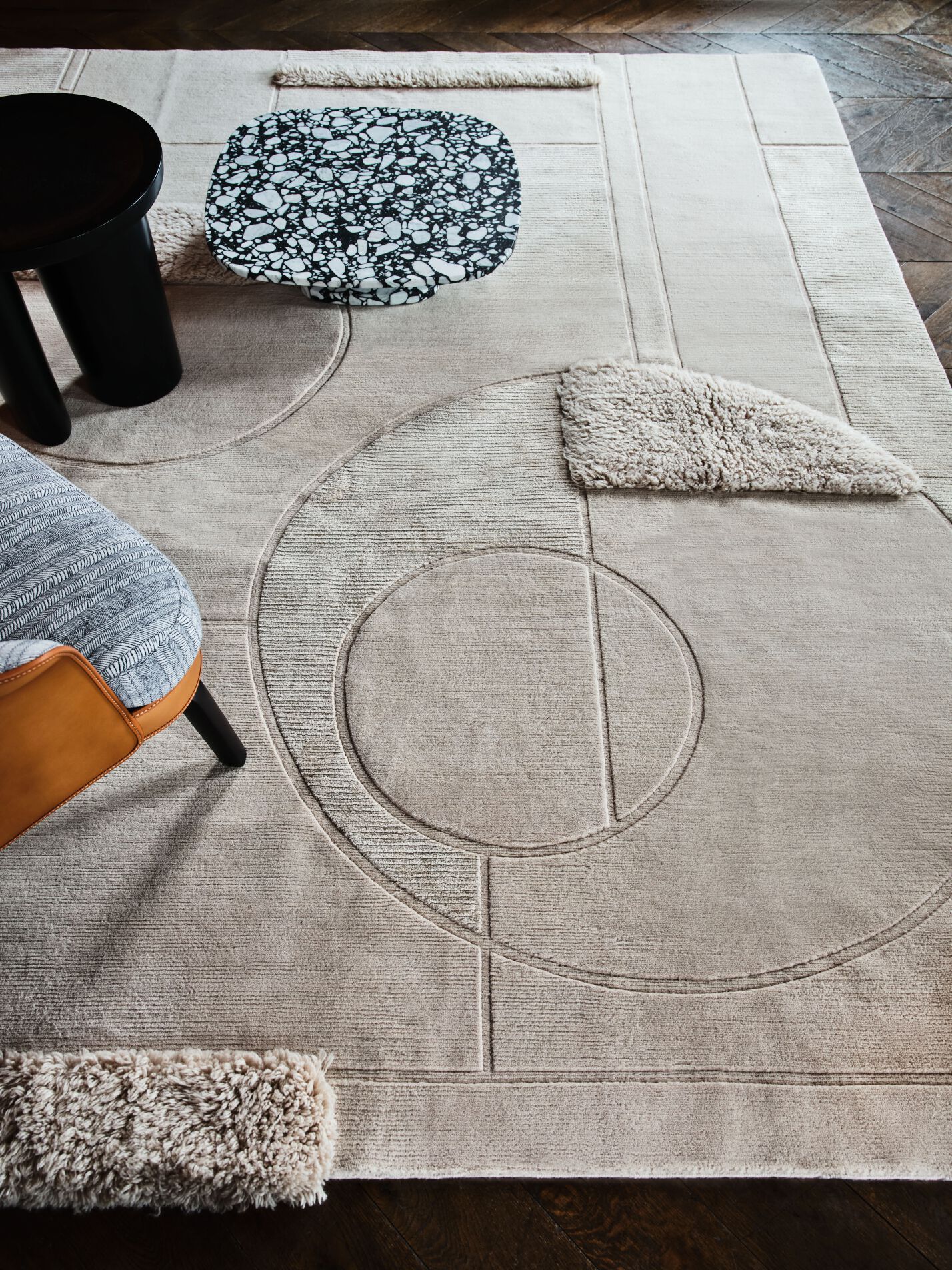 Прямоугольный ковер ручной работы Tapis Rouge абстракция ARCH-00074892 - Вид №7