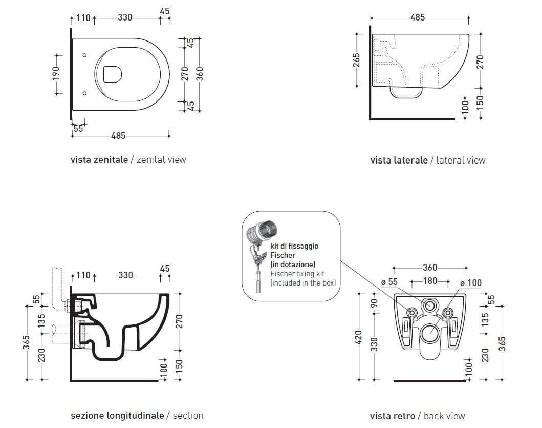 Керамический подвесной туалет Ceramica Flaminia приложение ARCH-00073135 - Вид №1