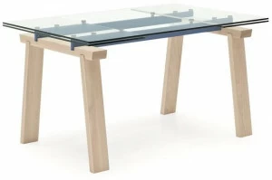 Calligaris Раздвижной прямоугольный стол из дерева и стекла  Cs/4091-xr