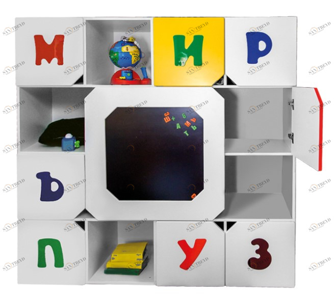 Шкаф детский с магнитной доской "Абвгдейка" МАНДАРИН АБВГДЕЙКА 178606 Разноцветный Santreyd 