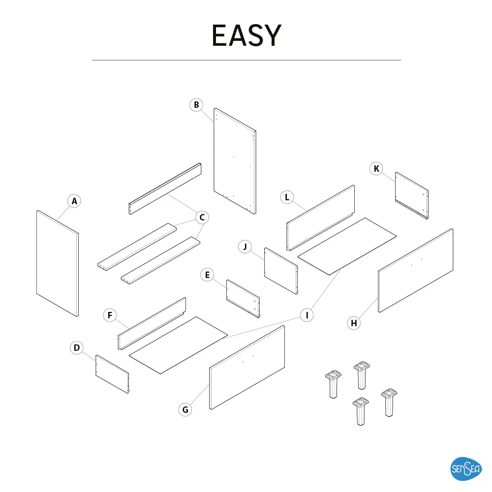Тумба под раковину Sensea Easy напольная 70 см с двумя ящиками цвет дуб STLM-2050744 - Вид №10