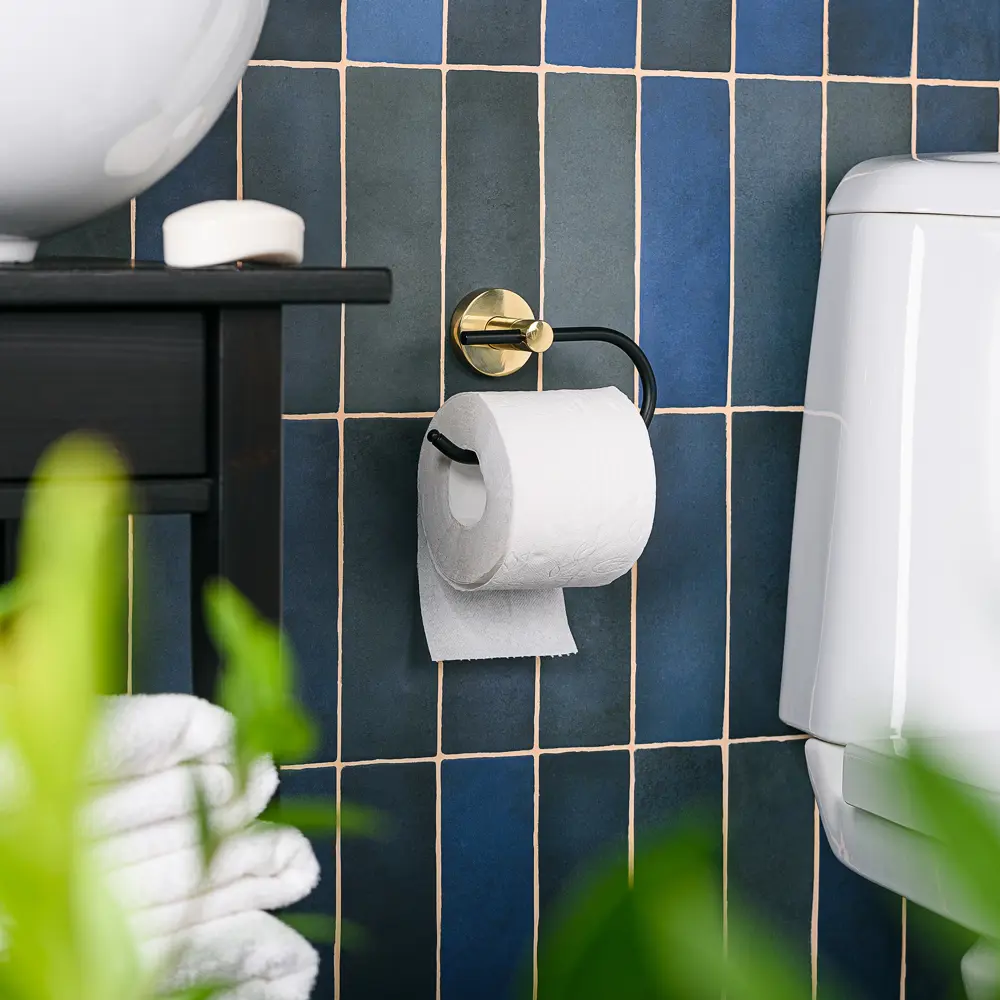Держатель туалетной бумаги Moroshka Oro Nero цвет чёрный/золотой STLM-2097785 - Вид №5