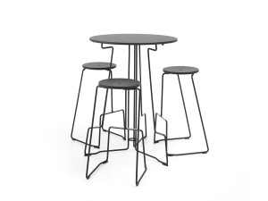 Высокий круглый алюминиевый садовый стол с порошковым покрытием