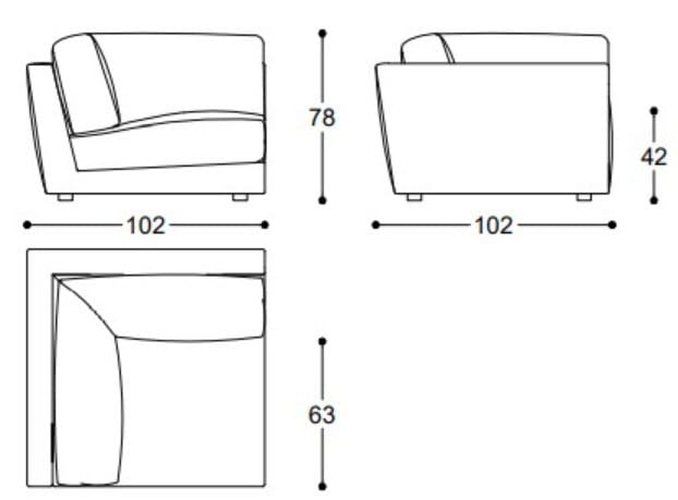 Угловой диван из ткани BLACK TIE DANTE ARCH-00076456 - Вид №3