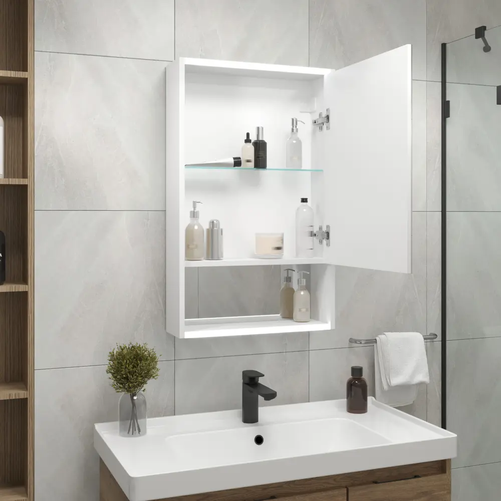 Santreyd Line - Зеркальный шкаф с LED-подсветкой для современной ванной 87893873 Line LED STLM-0076044 - Вид №8