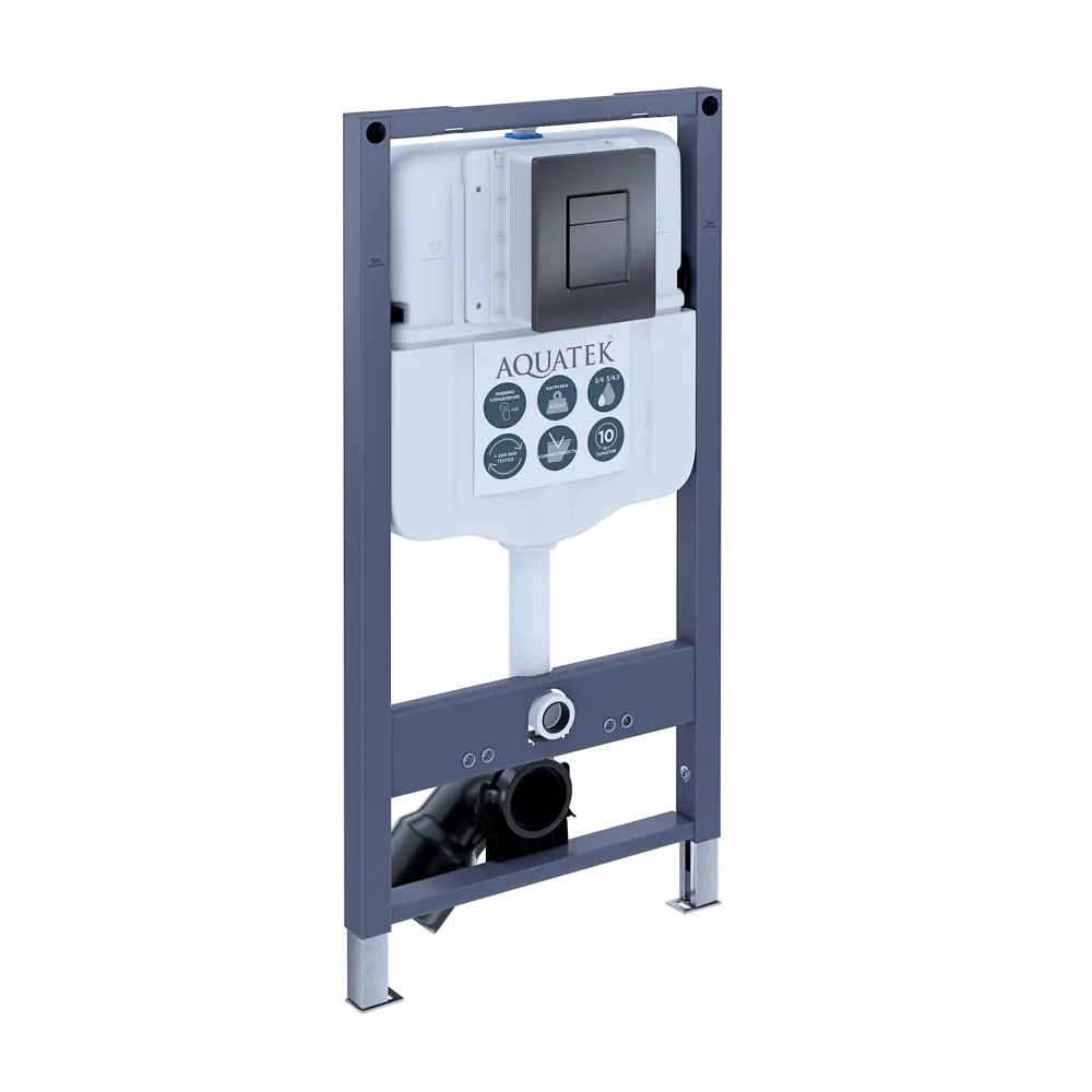 Комплект инсталляции Aquatek Pneumo N 49 с унитазом тип ободка открытый Glory клавиша Aquatek Pnn-0000003 серая Pneumo N49 STLM-2181537 - Вид №5