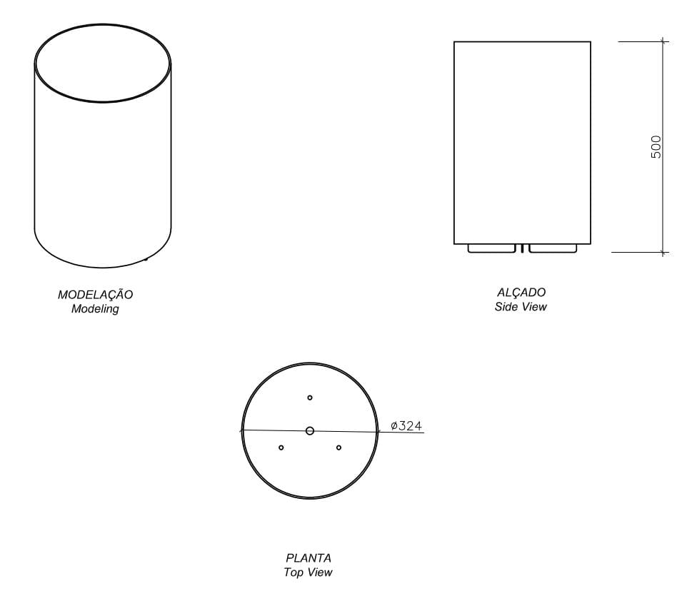 Низкая сталь круглый плантатор amop Geometal ARCH-00108788 - Вид №3