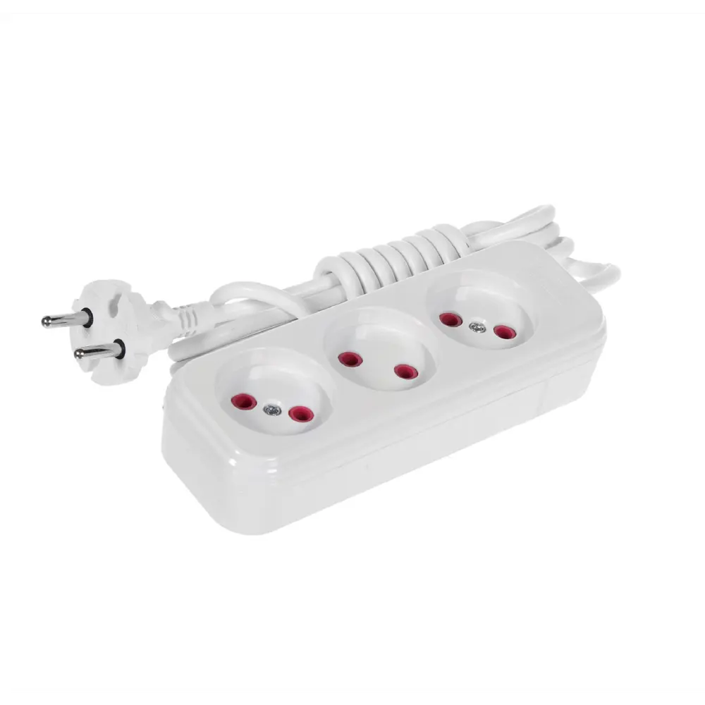 Удлинитель без заземления Lezard 3 розетки 2 м цвет белый STLM-2175692