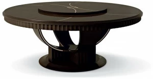 Carpanese Home Круглый деревянный стол с ленивой сьюзан Contemporary 7010