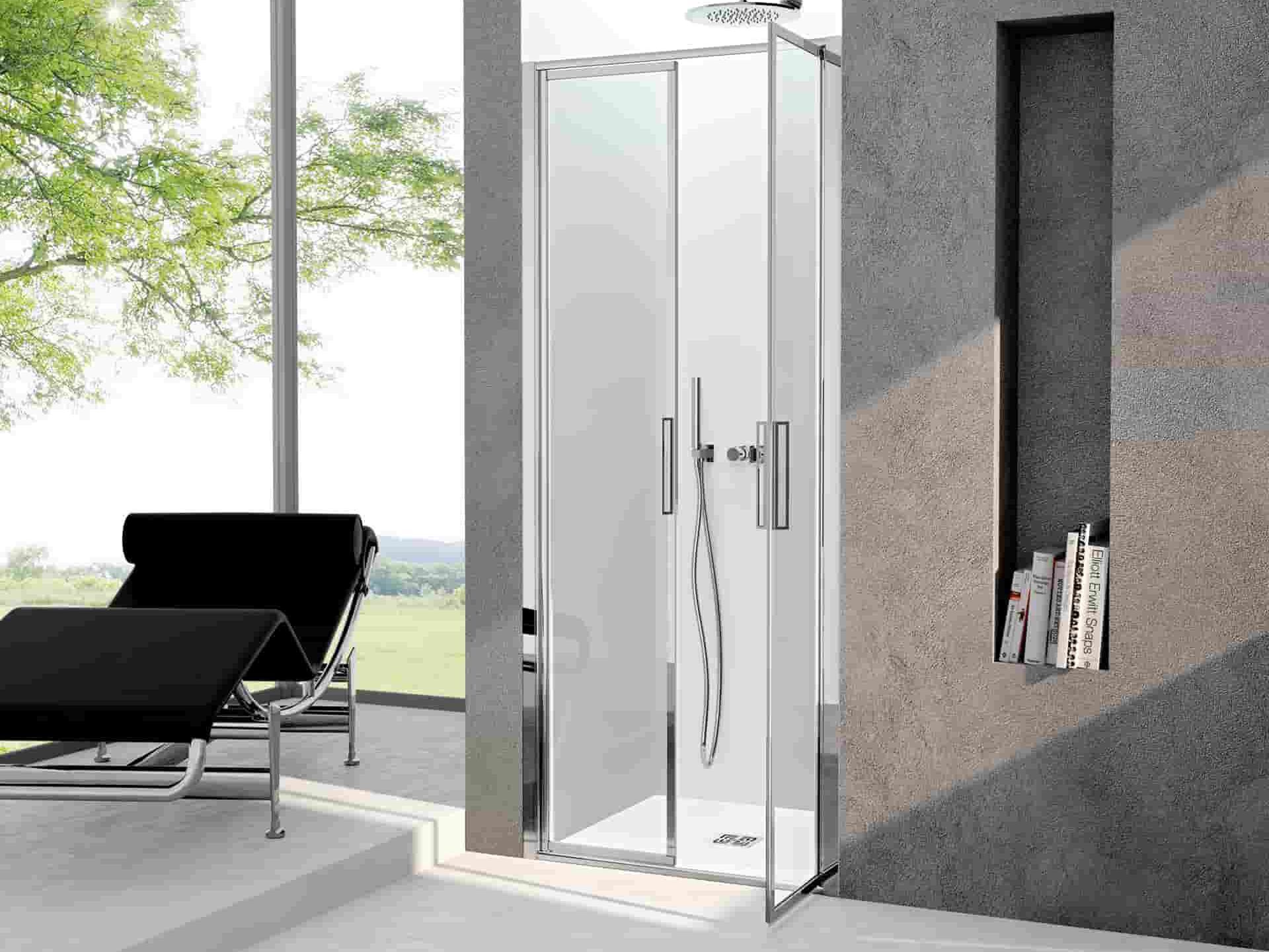 Алюминиевая и стеклянная нишевая душевая кабина с поворотной дверью CSA Box Doccia Greta ARCH-00008308 - Вид №1