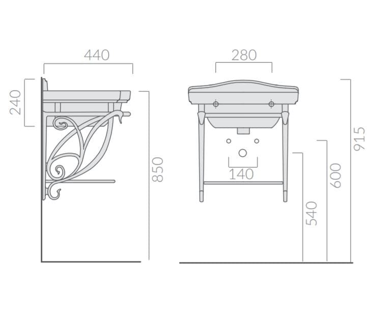 Алюминиевый подвесной умывальник Galassia ETHOS ARCH-00049010 - Вид №1