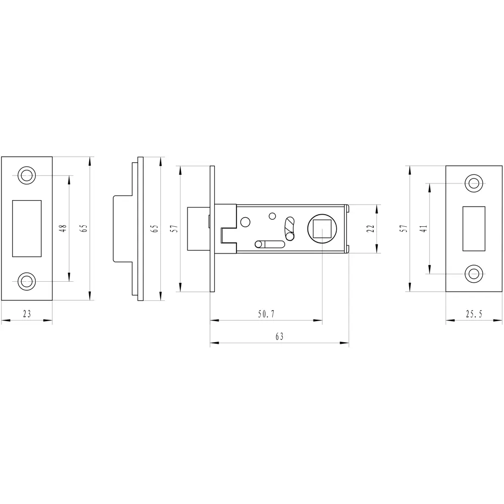 Защёлка межкомнатная EDS-6-50, магнитная, цвет хром EDSON STLM-2077829 - Вид №2