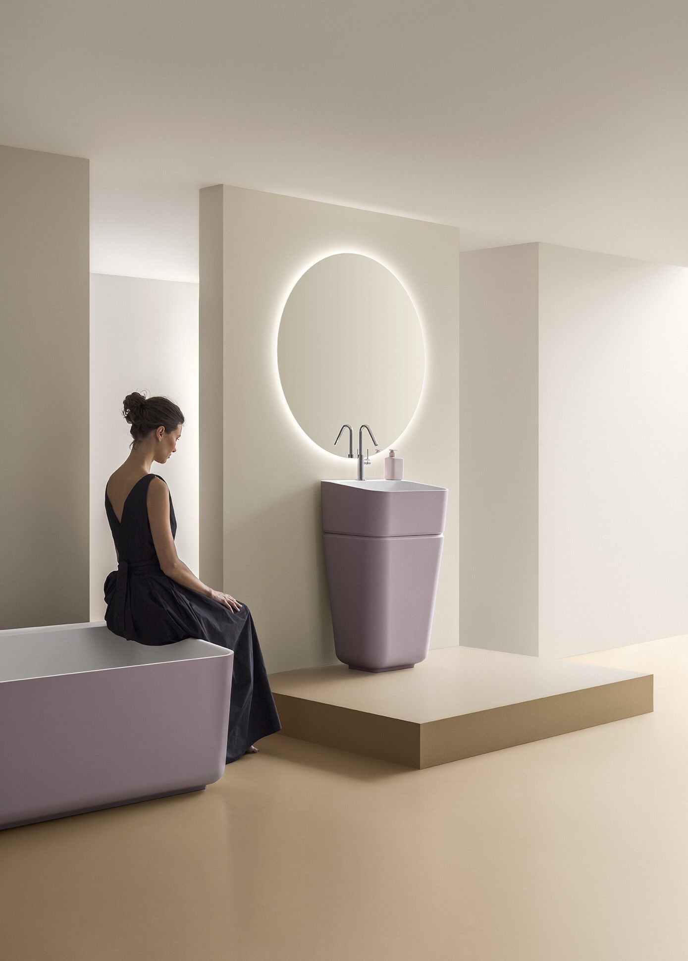 Керамическая отдельно стоящая раковина с держателем для полотенец ARBLU ARCH-00123521 - Вид №1