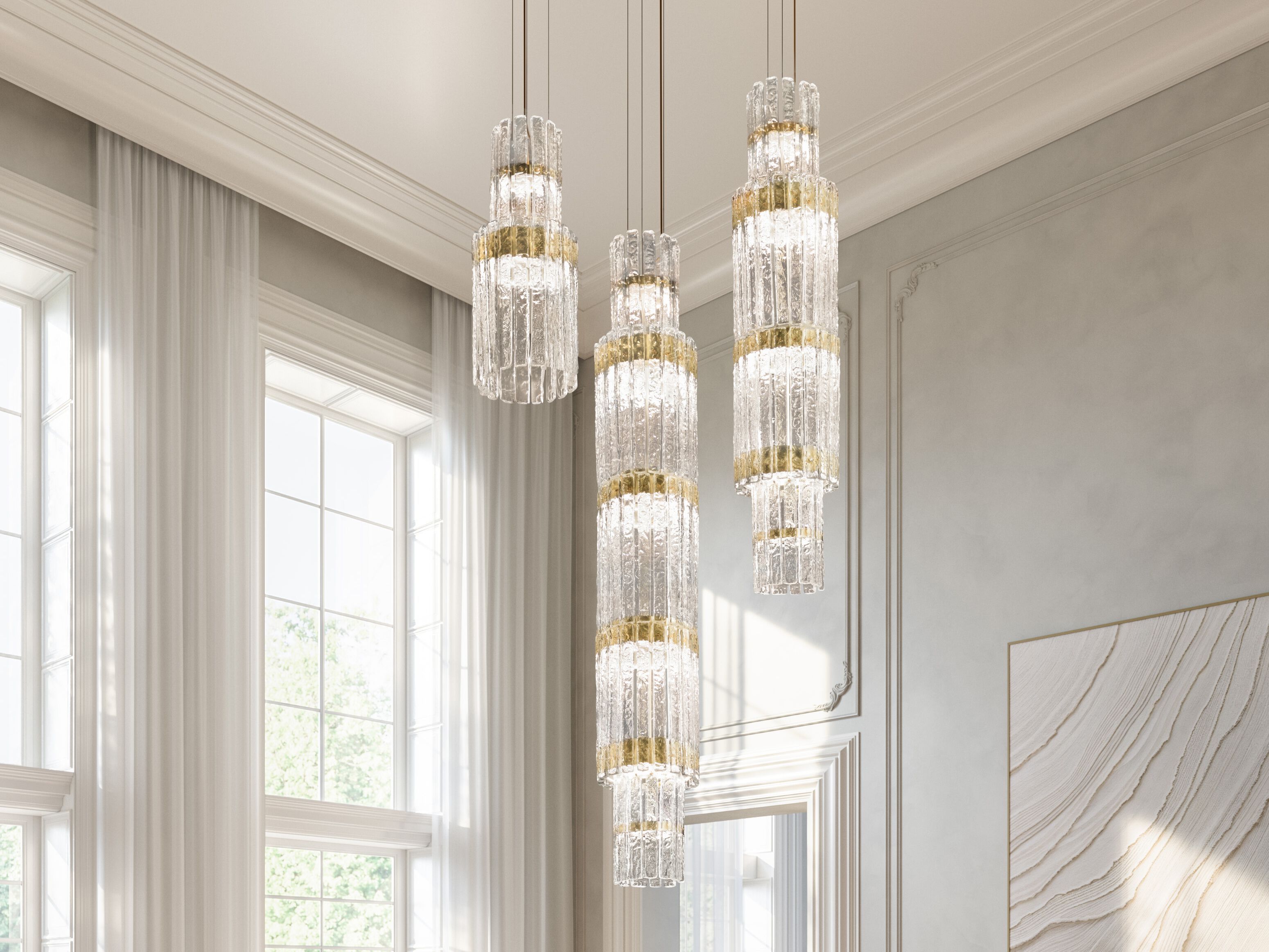 Стеклянный светодиодный подвесной светильник Masiero ARCH-00030909 - Вид №1