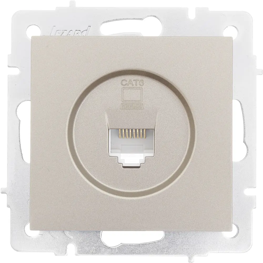 Компьютерная розетка встраиваемая Lezard Vesna без заземления цвет титан STLM-2203116