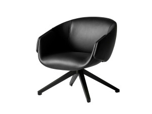 Кожаное вращающееся кресло с подлокотниками