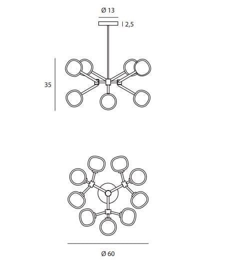 Подвесной светильник из металла и боросиликатного стекла Tooy Nabila ARCH-00039920 - Вид №12