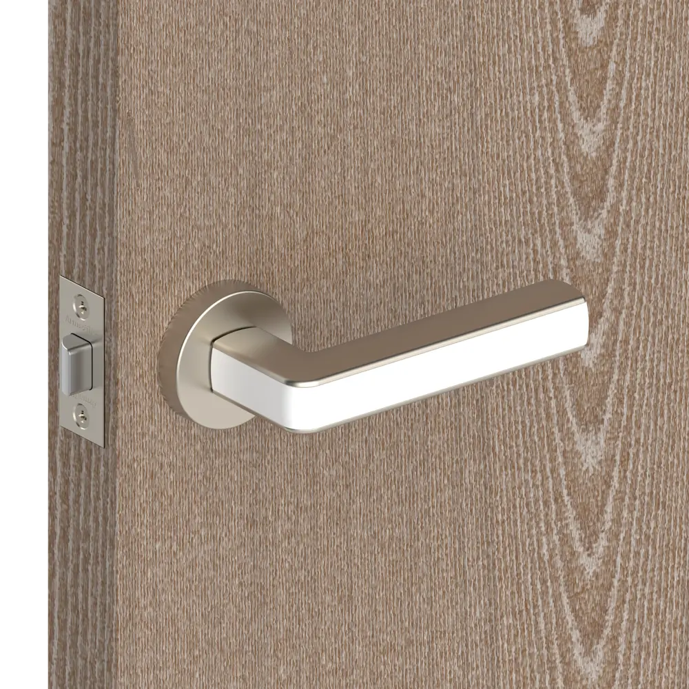 Ручка дверная Armadillo Cube URB3 без запирания ЦАМ гальваническое покрытие цвет матовый никель/белый STLM-2212052 - Вид №3