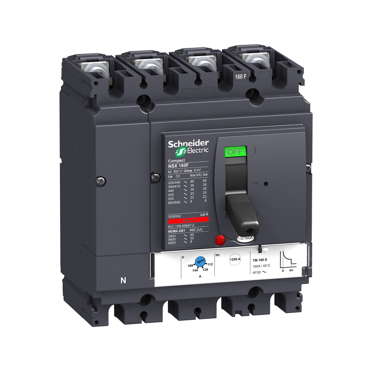 LV430650 Силовой автомат NSX 160, TM, 36кА, 4P, 160А Schneider Electric Compact 