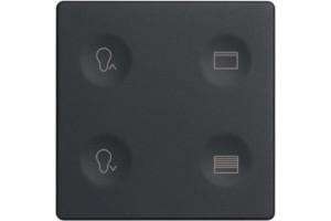 16458093 Сенсорный 4-клавишный выключатель с тематической маркировкой Т3, графит 8000645-038 Simon Simon 82