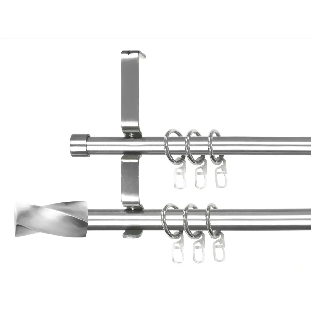 Карниз двухрядный Inspire раздвижной Вихрь 160-300 см цвет никель STLM-2175863