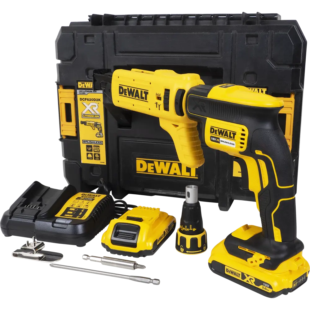 Шуруповерт бесщеточный аккумуляторный по гипсокартону DeWalt DCF620D2K-QW, 18 В Li-ion 2х2 Ач STLM-2172312 - Вид №9