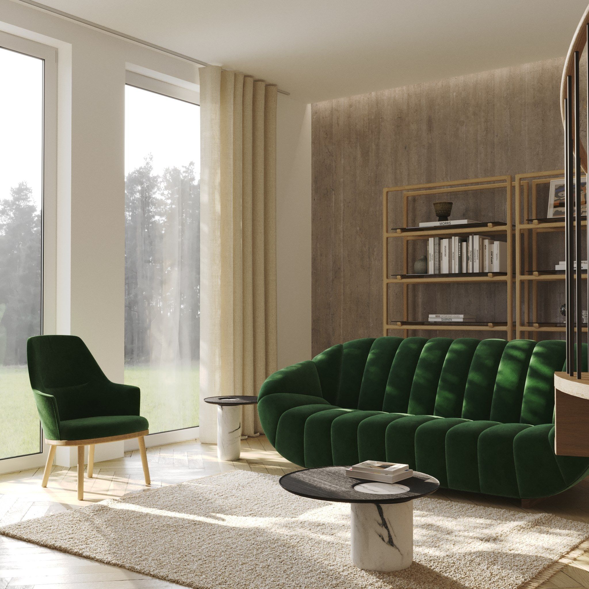 2-местный тканевый диван Wewood RABELO ARCH-00001150 - Вид №4