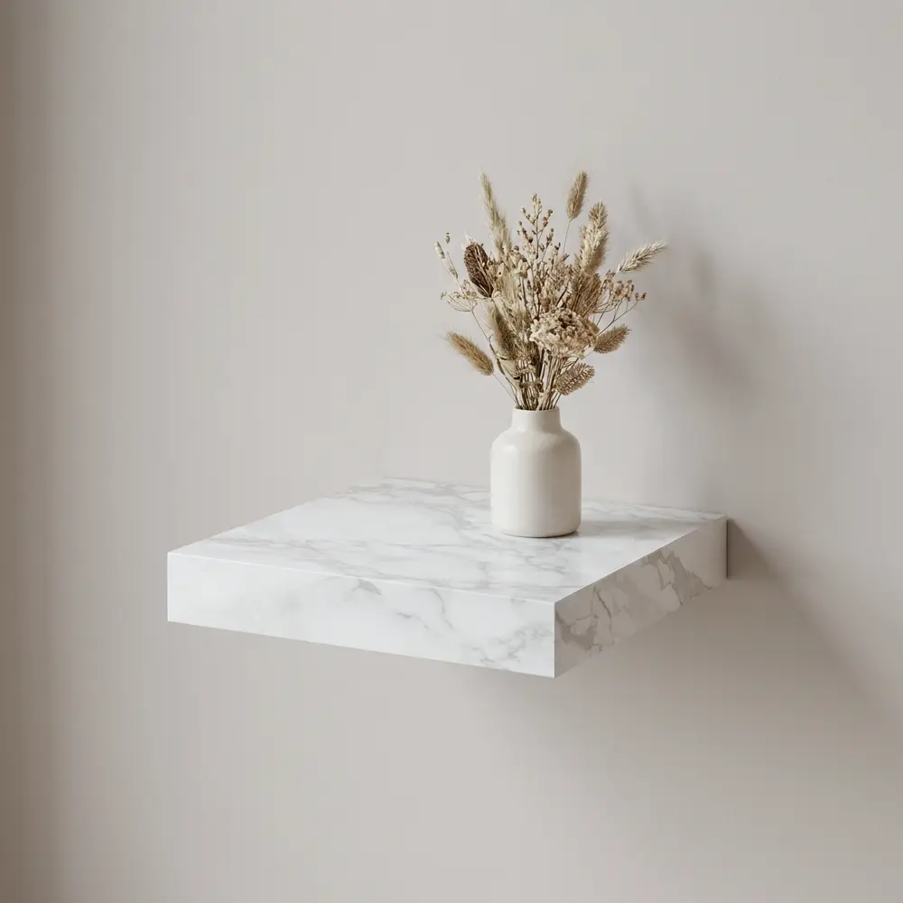 Настенная полка KONSENSA 23x23.5 см со скрытым креплением МДФ цвет светлый мрамор STLM-2119763