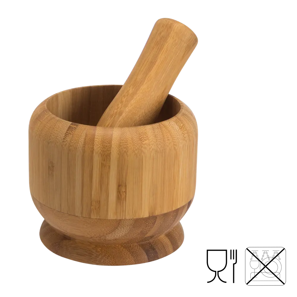 Ступка с пестиком 10.6 см бамбук цвет желтый Santreyd STLM-2062497 - Вид №2