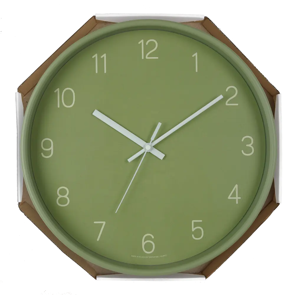 TROYKATIME Настенные часы оливковые с золотым декором 89395176 STLM-1565197 - Вид №1