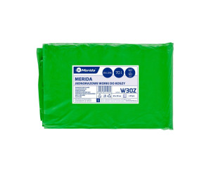 W30Z Одноразовые мешки для мусора, 60 x 90 см, вместимость 70 л, 50 шт. в упаковке, ЗЕЛЕНЫЕ, LDPE Merida