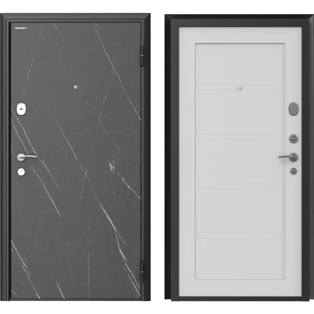 Дверь входная металлическая Премиум New 98x205 см правая серый силк маус DOORHAN STLM-2165770