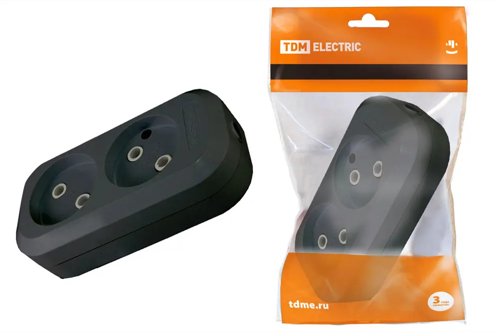 90189611 Колодка для удлинителя TDM Electric SQ1806-0112 2 розетки без заземления 4000 Вт цвет белый STLM-0126494
