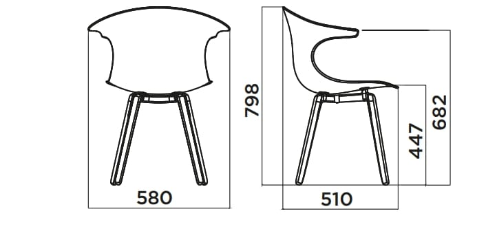 Полипропиленовый стул с подлокотниками Infiniti моно петля ARCH-00084336 - Вид №8