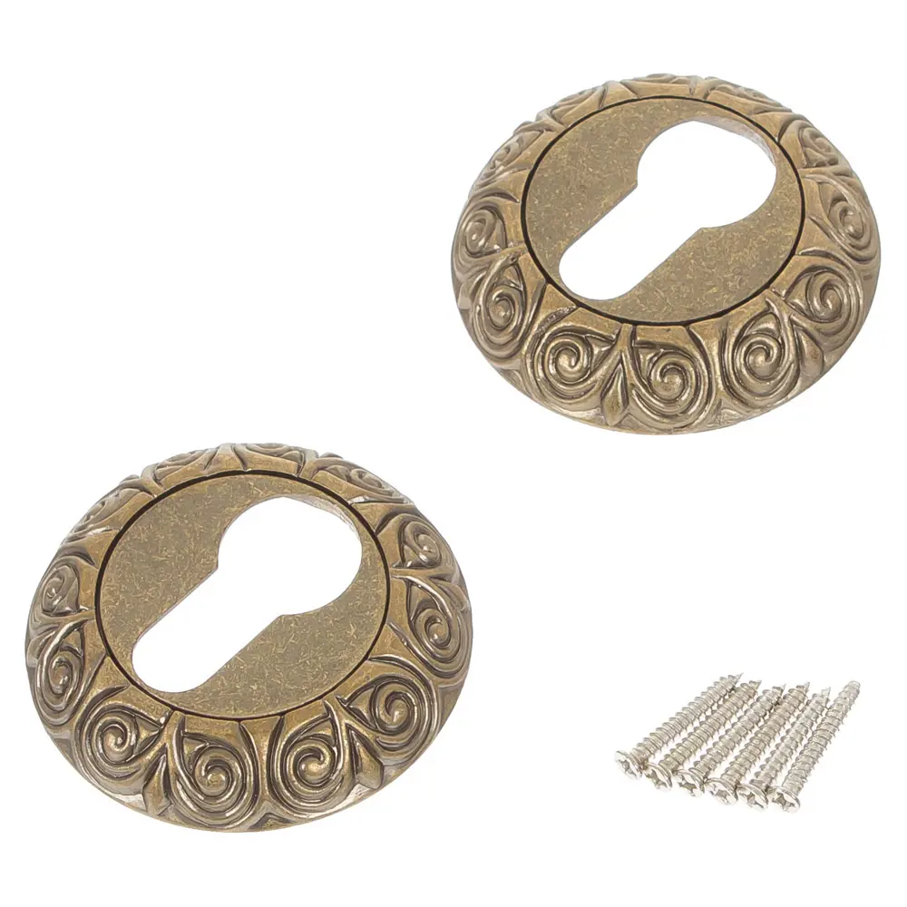 Накладка на цилиндр EDS-B0-20 ANT.BRASS цвет состаренная бронза 2 шт EDSON STLM-2121114 - Вид №1