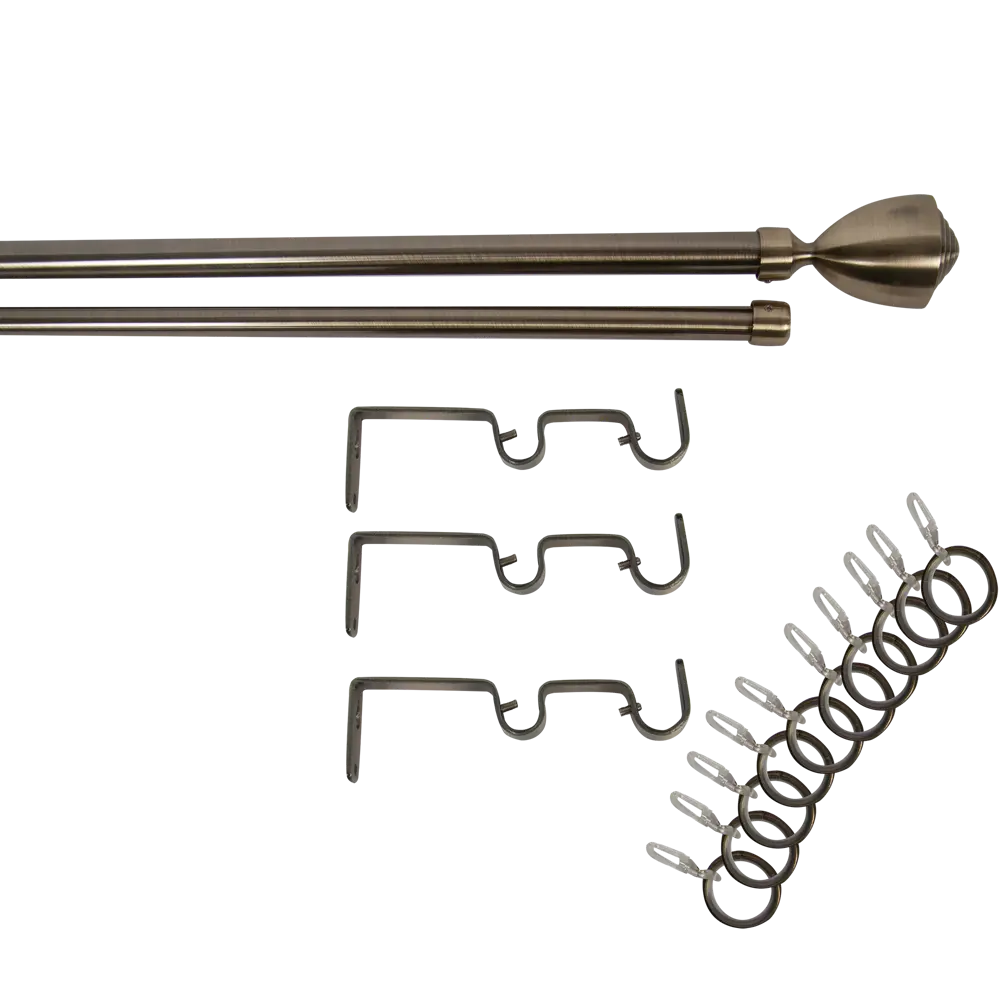 Карниз двухрядный раздвижной Inspire Троф 160-300 см цвет золотой антик STLM-2060294 - Вид №1
