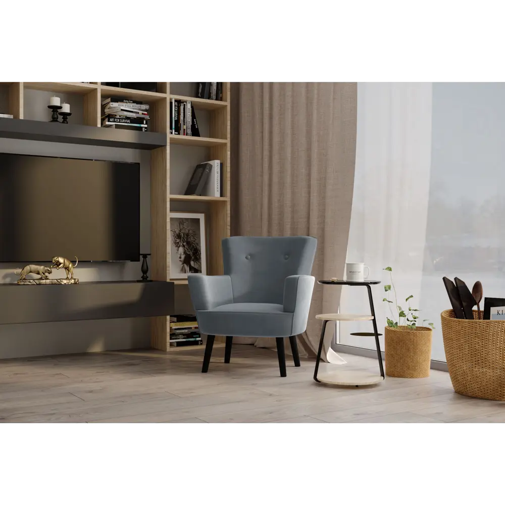 Кресло полиэстер Seasons Вилли 77x86x76 см цвет серый STLM-2203498 - Вид №2