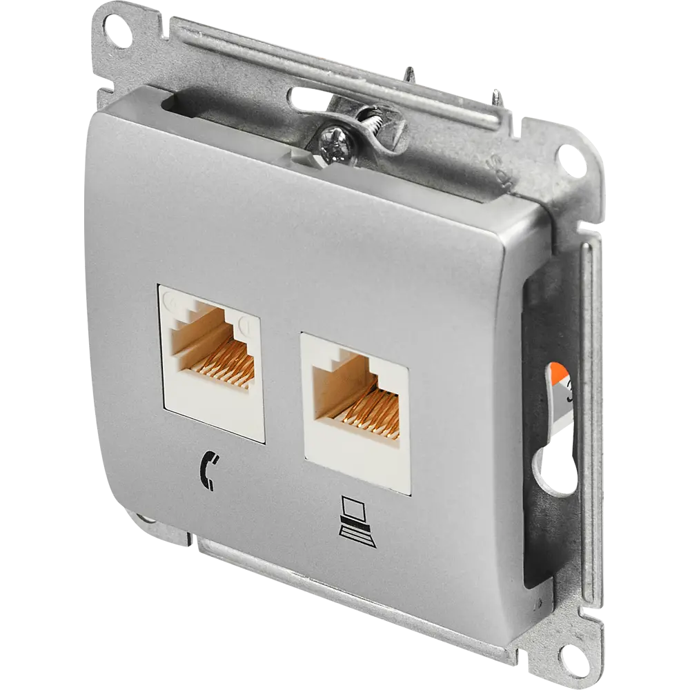 Розетка телекоммуникационная Schneider Electric Glossa для интернета и телефона 86710156 STLM-0070777 - Вид №1