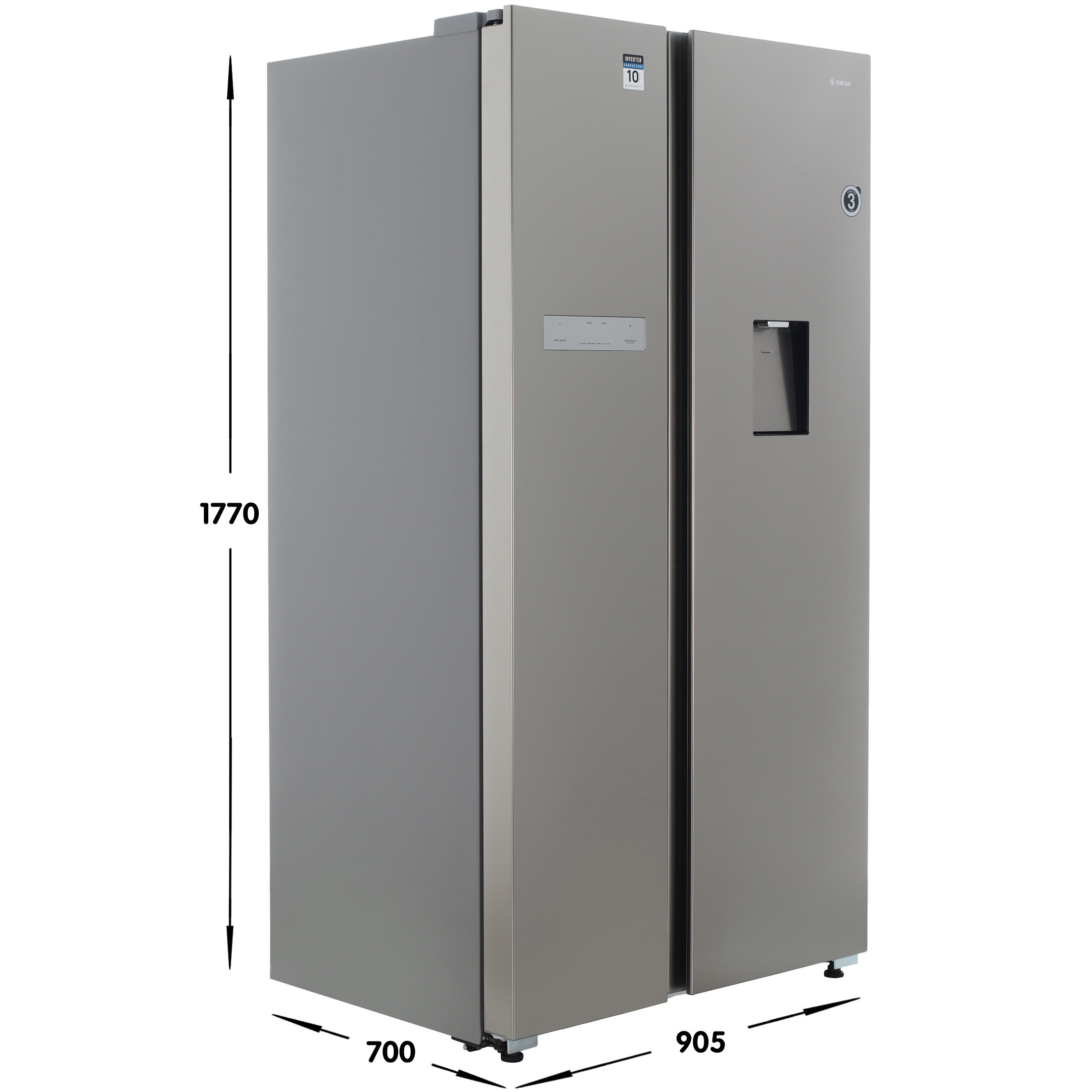 9071484 Холодильник Side by Side   DEXP SBS4-61AMA серебристый STDN-0113117 - Вид №6