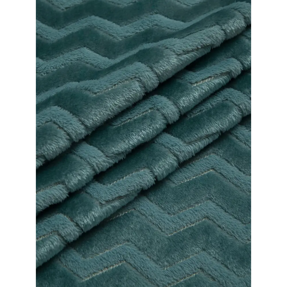 Плед Зигзаг 200x220 см фланель цвет бирюзовый TEXREPUBLIC STLM-2012402 - Вид №2