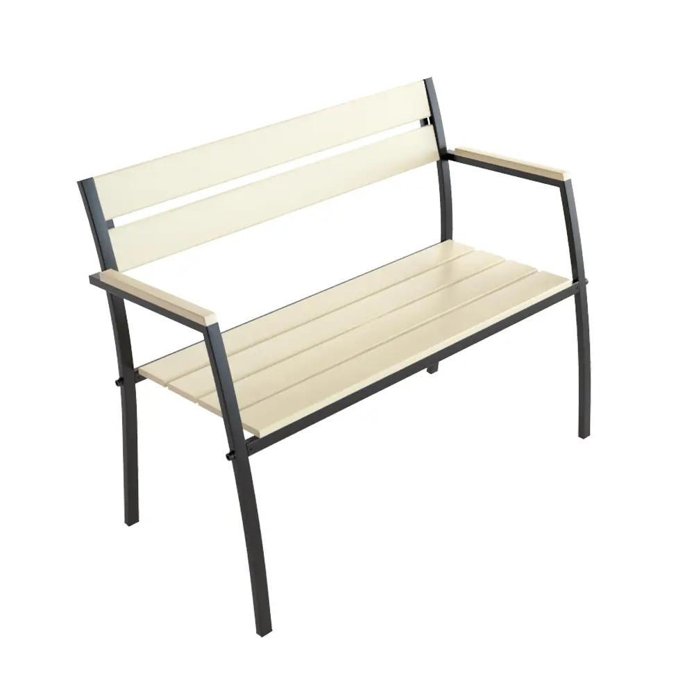 Лавка садовая Garden разборная 113х56х85.6 см дерево/металл белая Santreyd STLM-2090557