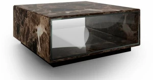 EXENZA Журнальный столик из темного мрамора emperador со встроенным ящиком