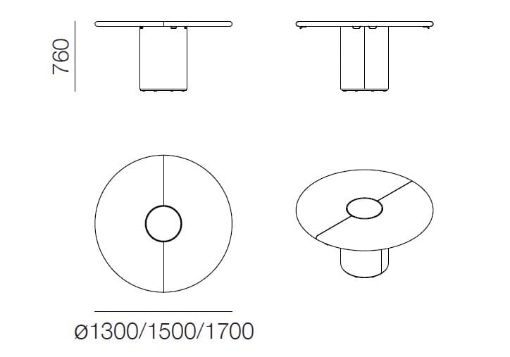 Круглый деревянный стол для совещаний с системой люверсов PROF Dea ARCH-00116019 - Вид №2