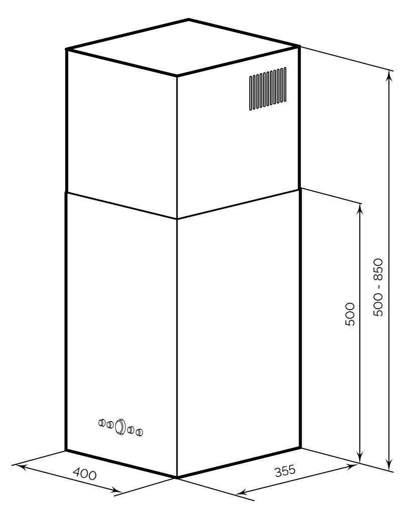 9183758 Вытяжка пристенная LEX MONO 400 белый STDN-0038363 - Вид №3