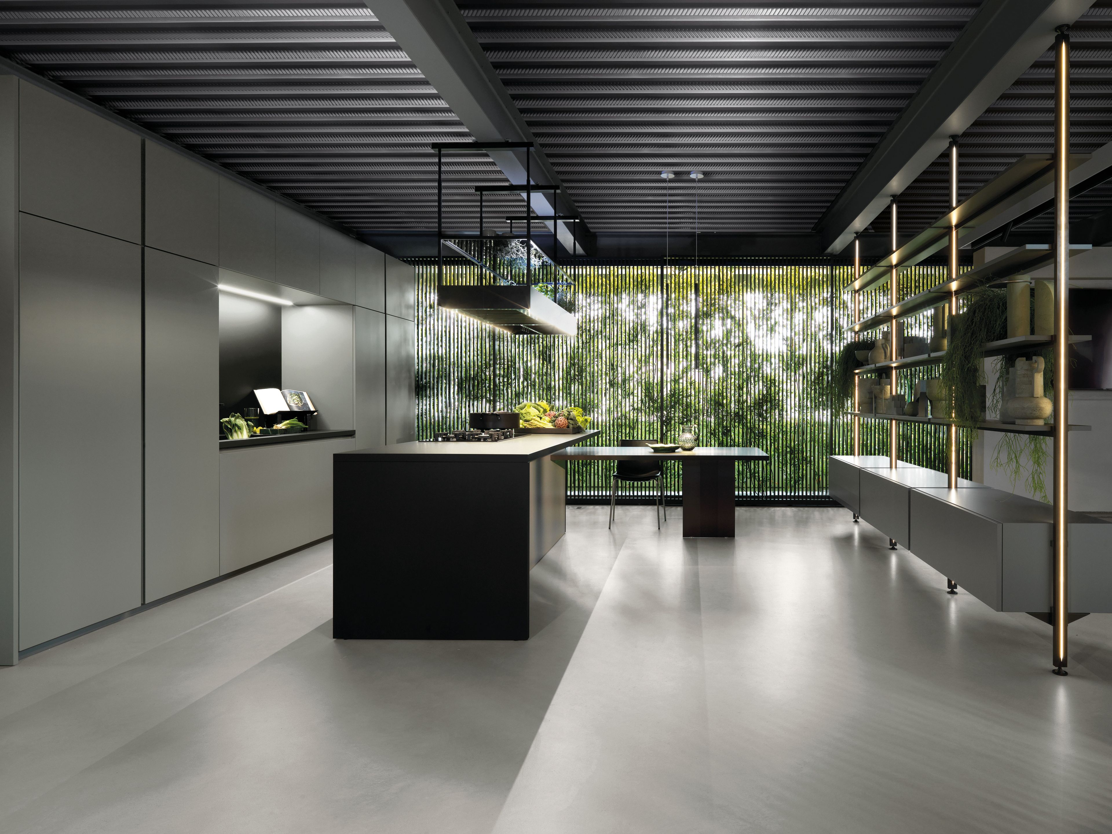 Встроенная кухня без ручек с полуостровом Euromobil Lain ARCH-00125921