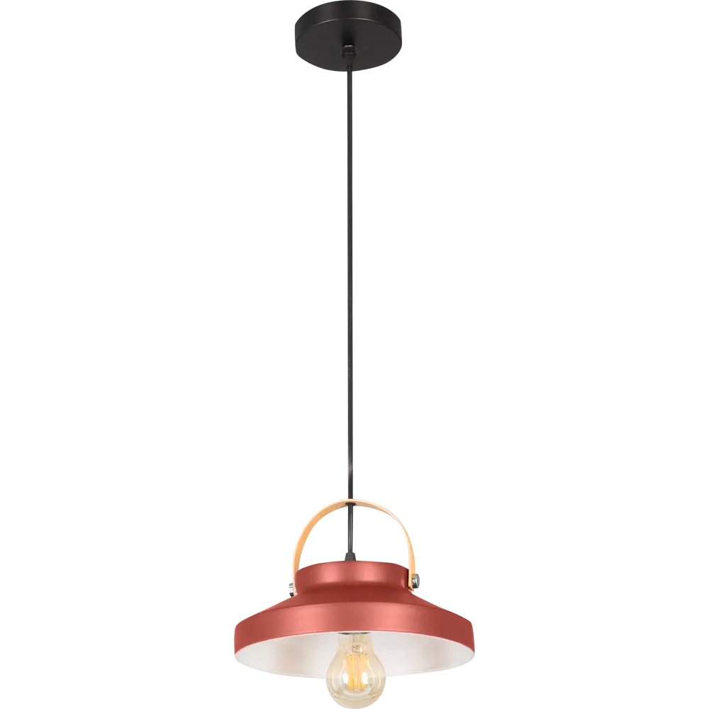 Подвесной светильник Toplight Wendi, 1 лампа, 7 м², цвет красный/дерево STLM-2069607