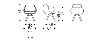 Мягкий стул с подлокотниками Cattelan italia BOMBÈ ARCH-00056515 - Вид №4