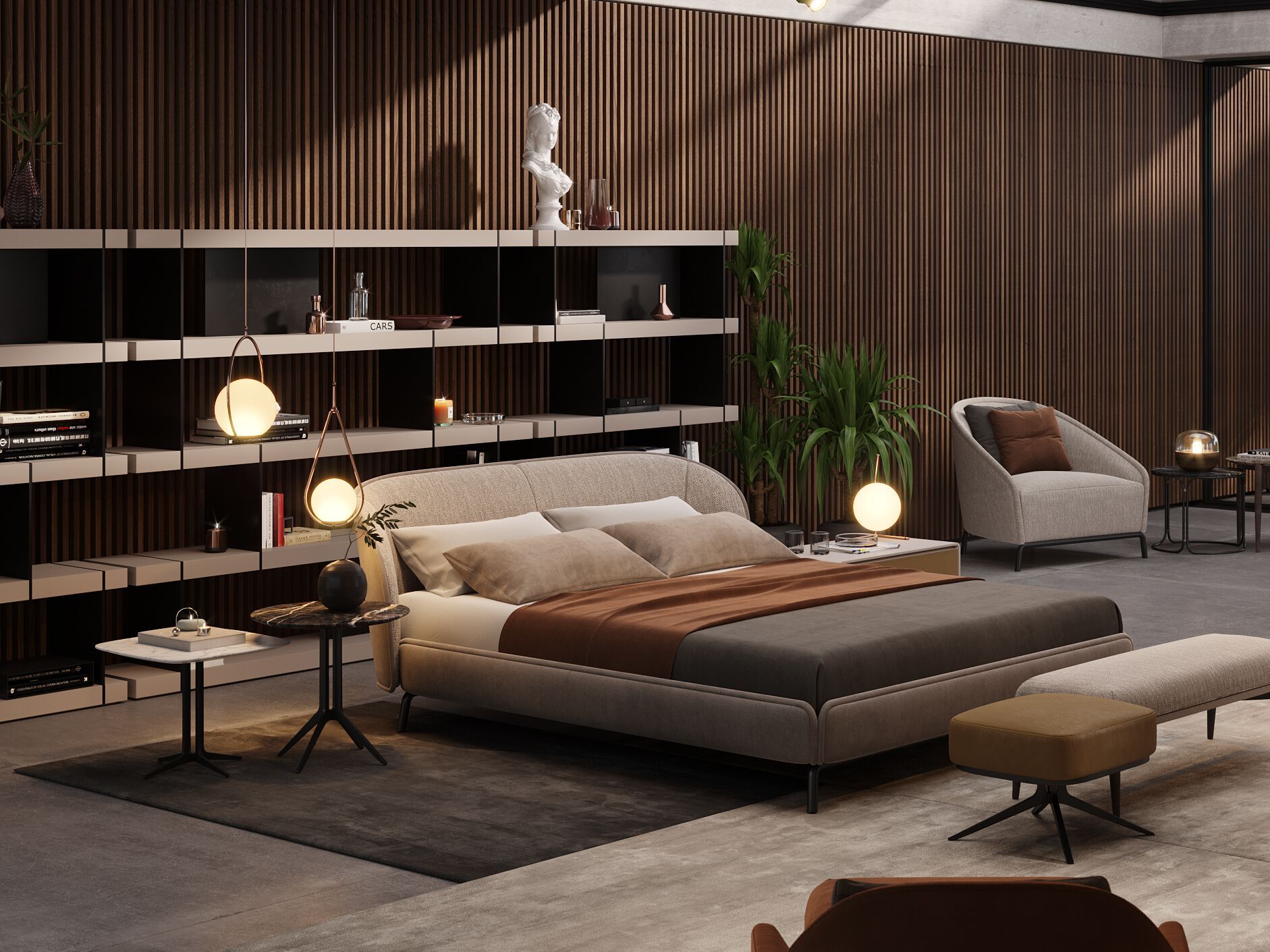 Двуспальная кровать из ткани с мягким изголовьем PRADDY Metro ARCH-00042239 - Вид №4